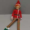 The Original Elf 12" Plush Christmas Elf Doll  Poseable Shelf Sitter with Flexible Dangling Legs  Perfect for Christmas Decorations, Toy Elf for Kids, Mini Elves, and Tree Topper (Girl)