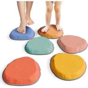 ZICOTO Fun Stepping Stones for Kids  Engaging Indoor & Outdoor Activity for Toddlers | Non-Slip Balance & Coordination Obstacle Course | Sensory Play Set of 6 for Ages 1-4