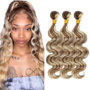 P4/613 Chocolate Brown Blonde Body Wave Human Hair Bundles 26 28 30 Inch Highlight Body Wave Bundles Weave Bundles Human Hair 4/613 Human Hair Bundles