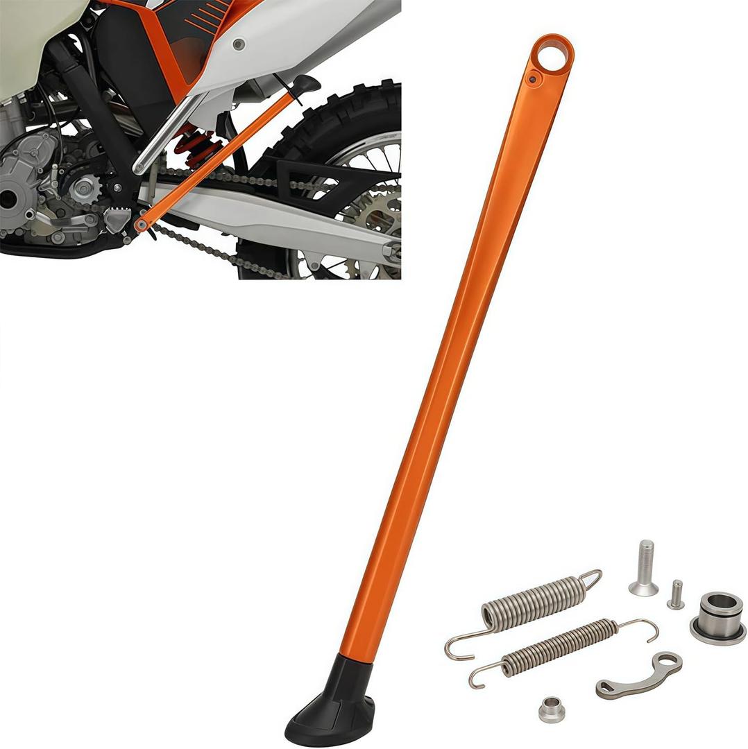 JFG RACING Dirt Bike Kickstand Side Stand Forging Aluminum With Springs For XC XCW XCF EXC EXCF 150 200 250 300 350 400 450 500 505 530 2008-2015 Orange