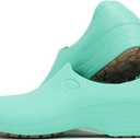 Sticky Nursing Shoes Women - Chefs - Kitchen - Nurses - Clogs for Work - Waterproof Non Slip (9, Light Green)