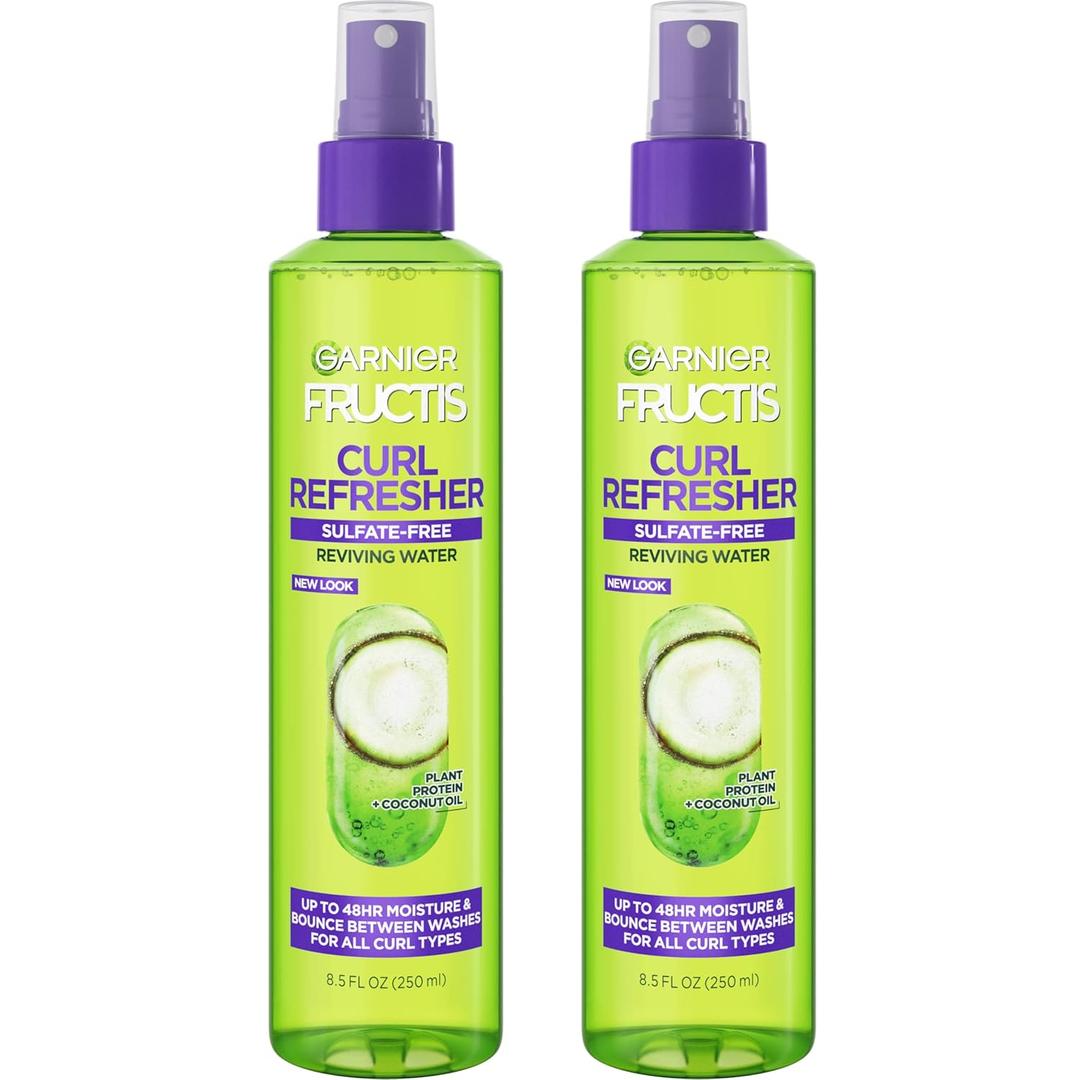 Garnier Fructis Curl Refresher Reviving Water Spray, Sulfate Free, 8.5 Fl Oz, 2 Count 