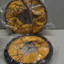 GOSO Black Lamp Shades Set of 2 Large Drum Lampshades -12x14x10 inch (Spider) Foldable Lamp Shade for Floor Lamps Table Lamp Natural Faux Silk Lampshade Replacement Rustic Shade-Easy Assembly