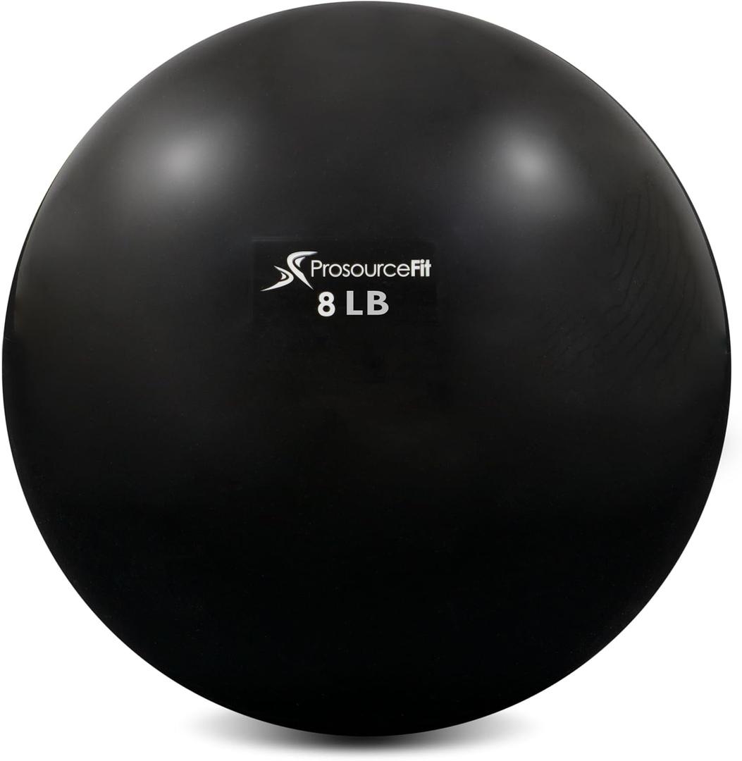 ProsourceFit Weighted Toning Exercise Balls for Pilates, Yoga, Strength Training and Physical Therapy, 2 lb to 8 lb, Color Coded (Black)