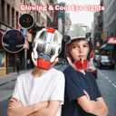 Wearable Hero-Style Helmet with Glowing Eyes – Cosplay Mask for Kids and Teens,Great for Halloween,Birthday Gifts (M)