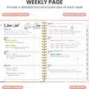Planner 2026-2027, Academic Monthly and Weekly Calendar Planner for Women, July 2026 - June 2027, Hardcover Pretty Agenda Planner Book with Tabs, Spiral Daily Organizer for School Office Home Supplies, 8.5" x 11" - Bookish Kitty
