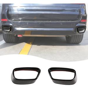 LLKUANG Car Tail Muffler Exhaust Pipe Output Cover Parts Compatible with BMW X5 F15 2014-2018 X6 F16 2015-2019 Stainless Steel Car Tail Pipe Trim Cover(for M Sports Version)
