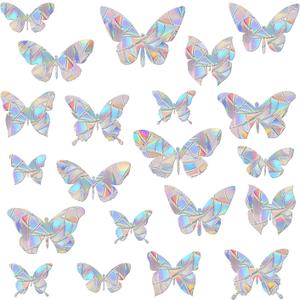 57 Pieces Window Clings for Birds - Anti-Collision Window Decals - Prismatic Non Adhesive Vinyl Rainbow Glass Stickers to Save Birds from Glass Strikes, JD-HUDIE-57