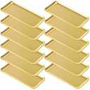 Vesici 12 Pcs Sliver Stainless Steel Decorative Tray Bulk 8.66 X3.82 Inches Rectangle Serving Vanity Tray Small Jewelry Makeup Decorative Storage Platter for Bathroom Napkin Dish Plate Tea Fruit