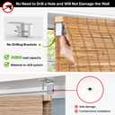 LazBlinds No Drill Bamboo Roman Shades, 31.5" W x 48" H, Malay Oak