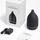 InnoGear Oil Diffuser, 150ML Ceramic Diffuser for Essential Oils Handcrafted Aromatherapy Diffuser Mother's Gift Ultrasonic Cool Mist Humidifier with 2 Mist Modes Waterless Auto Off for Home, Black