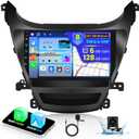Hikity 6+128GB Android 13 Car Stereo for 2014-2016 Hyundai Elantra Radio, 9 Inch IPS Touch Screen Radio with Wireless Apple Carplay Android Auto, Bluetooth GPS WiFi 32EQ DSP FM SWC+Mic, Backup Cam