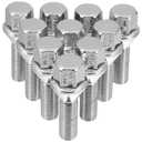 uxcell M12 x 1.5 Hexagon Wheel Bolts, Silver Tone, Galvanised Steel, Automotive Wheel Bolts, 10pcs
