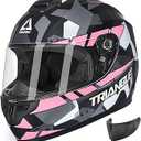 TRIANGLE Motorcycle Helmets Full Face Motorcycle Helmet for Men & Women with Tinted and Clear Visor Meet Dot Approved Medium
