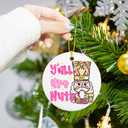 2 x Nutcracker Christmas Ornaments for Christmas Tree Small Nut Cracker Ornament Ceramic Hanging Decorations Pink Nutcracker Ornaments for Holiday Xmas Decor Gift Exchanges Party Supplies(nuts1)