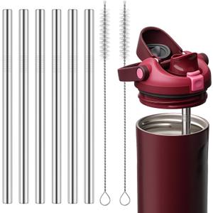 Mity rain 8PCS Metal Straw for Owala FreeSip Sway 30oz Water Bottle -Stainless Steel Straws for Owala Water Bottle (Stainless Steel)