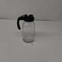 Glass Mason Jars Pitcher With Spout Lids 2 Quart Airtight Breastmilk Pitcher For Fridge Half Gallon Wide Mouth Water Jugs 64 Oz With Top Flip Cap for Cold Coffee, Ice Sun Tea,Lemonade Leakproof (Black)