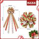 Christmas Tree Topper Bow 45" *13" Red Green Dot Handmade Large Christmas Bows Tree Topper, Wreath Bow for Xmas Holiday Home Wedding Indoor/Outdoor Decoration (WBTM-G/RPNT)