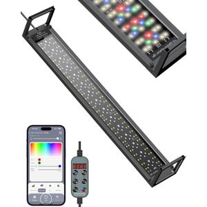 Pawfly Aquarium Light for Plants, 24 W Bluetooth Fish Tank Light, Full Spectrum Aquarium Lights for 30"-36" Fish Tanks, Extendable 24/7 LED Lights with Timer Modes & Adjustable Brightness