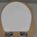 Mayfair Bennett Toilet Seat with Chrome Hinges, Slow Close Wood Seat, Secure Metal Hinges, Easy Install, Made in USA, Round, White