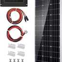 Topsolar Solar Panel Kit 100 Watt 12 Volt Monocrystalline Off Grid System for Homes RV Boat + 30A 12V/24V Solar Charge Controller +Solar Cables + Z-Bracket for Mounting