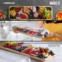 FARBERWARE Rectangular Build-a-Board Cutting Board with Single Compartment and Clear Locking Lid for Charcuterie, Snacks, and More, Bamboo