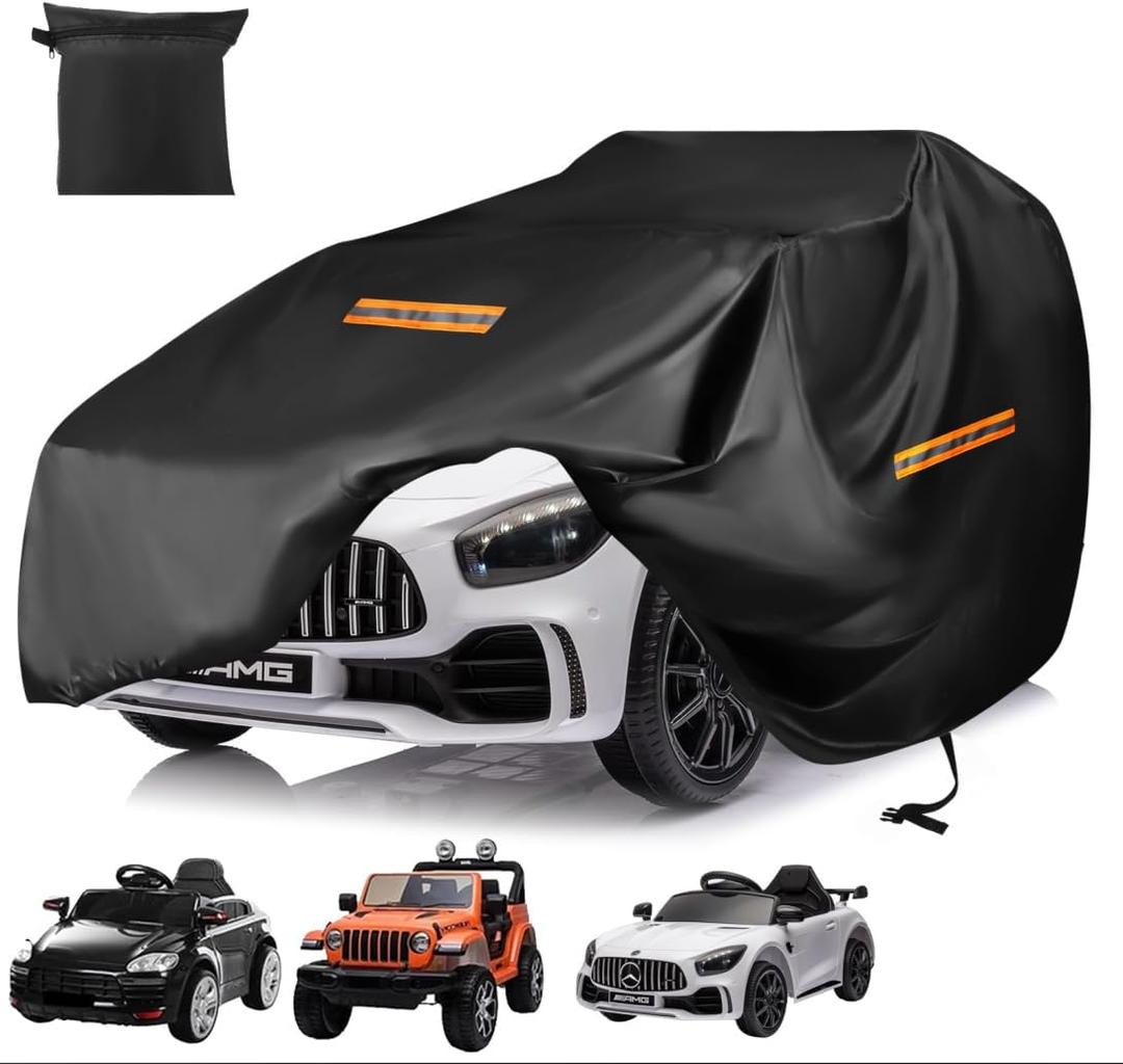 Power Wheels Cover for Outside Waterproof,Upgraded 420D Oxford Universal Ride On Toy Car Full Cover for Kids Vehicles,All Weather Outdoor Protective Cover with Windproof Buckles3 Reflective Strips