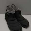 Womens Mens Barefoot Boots Shoes Winter Snow Boots Warm Ankle Booties Zero Drop Sole Wide Toe Box Fur Lined Outdoor Sneakers, 40 Black