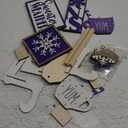 Jetec 12 Pieces Winter Tiered Tray Decor Set Snowflake Wooden Sign Let It Snow Table Decorations Farmhouse Coffee Bar Signs Winter Tray Decor for Home Kitchen Tabletop(Blue)