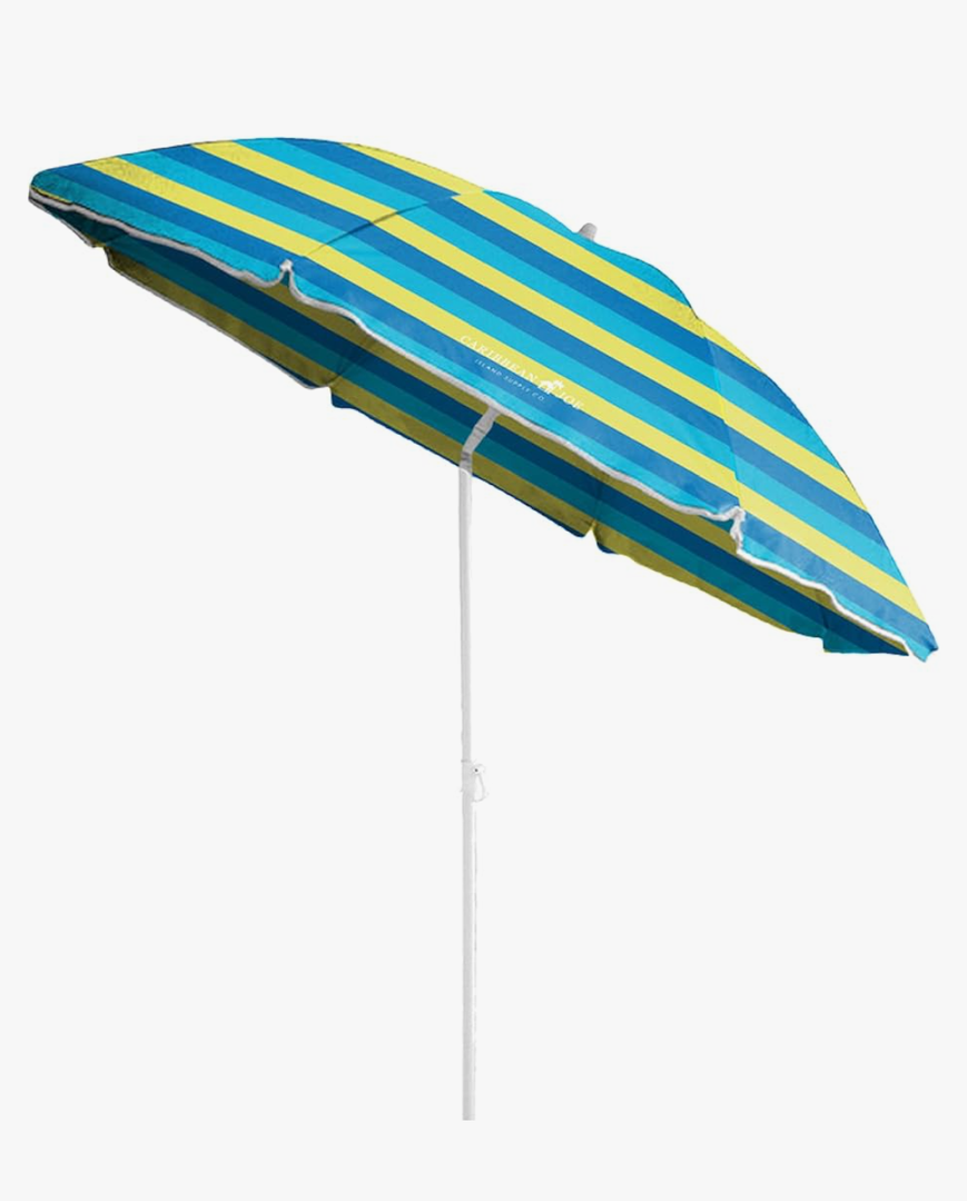 CARIBBEAN JOE Beach Umbrella, Portable Outdoor Sun Umbrella With UV Protection, Shoulder Carry Bag, Full 6 ft Arc
