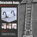 Telescoping Ladder Aluminum 20 FT with Hooks and Stabilizer