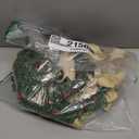 20 Pcs 9'' Small Christmas Kitchen Cabinet Wreaths with Plaid Bow Ribbon Mini Hanging Christmas Wreath Artificial Greenery Wreath for Cabinet Front Porch Wall (Linen Color)