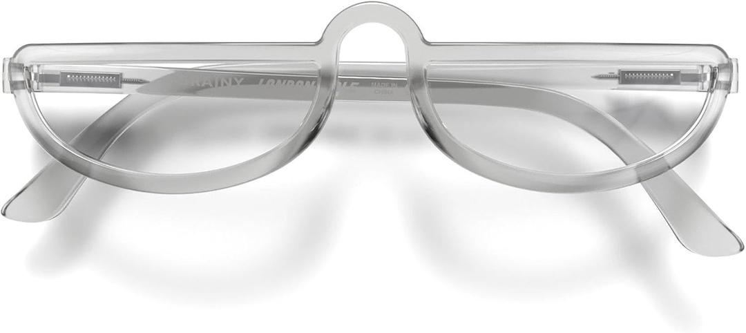 LONDON MOLE Brainy reading glasses | Cool half moon shaped readers | Unisex | Spring hinges (Transparent)