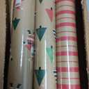 LaRibbons Kraft Christmas Wrapping Paper, Red Candy Cane Stripe Design 17 Inch x 33 Feet-1Roll