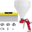 Drywall Texture Sprayer,Air Hopper Spray Gun 1.5 Gallon with 3 Nozzle (4.0mm/6.0mm/8.0mm) & Putty Knife,Stainless Steel Scraper for Repairing Drywall, Removing Wallpaper, Applying Putty (Red)