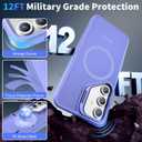 for Samsung Galaxy S24 FE Case [Compatible with Magsafe] [9H Glass Screen Protector] [Metal Camera Lens Stand] Translucent Matte Back Skin-Touch Phone Cover Case for Galaxy S24 FE