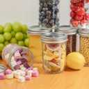 Yodecy 12 Pack 16 oz Wide Mouth Clear Mason Jars with Silver Metal Lids, Canning Jars for Overnight Oats, Food Storage, Dry Food, Snacks, Candies and More