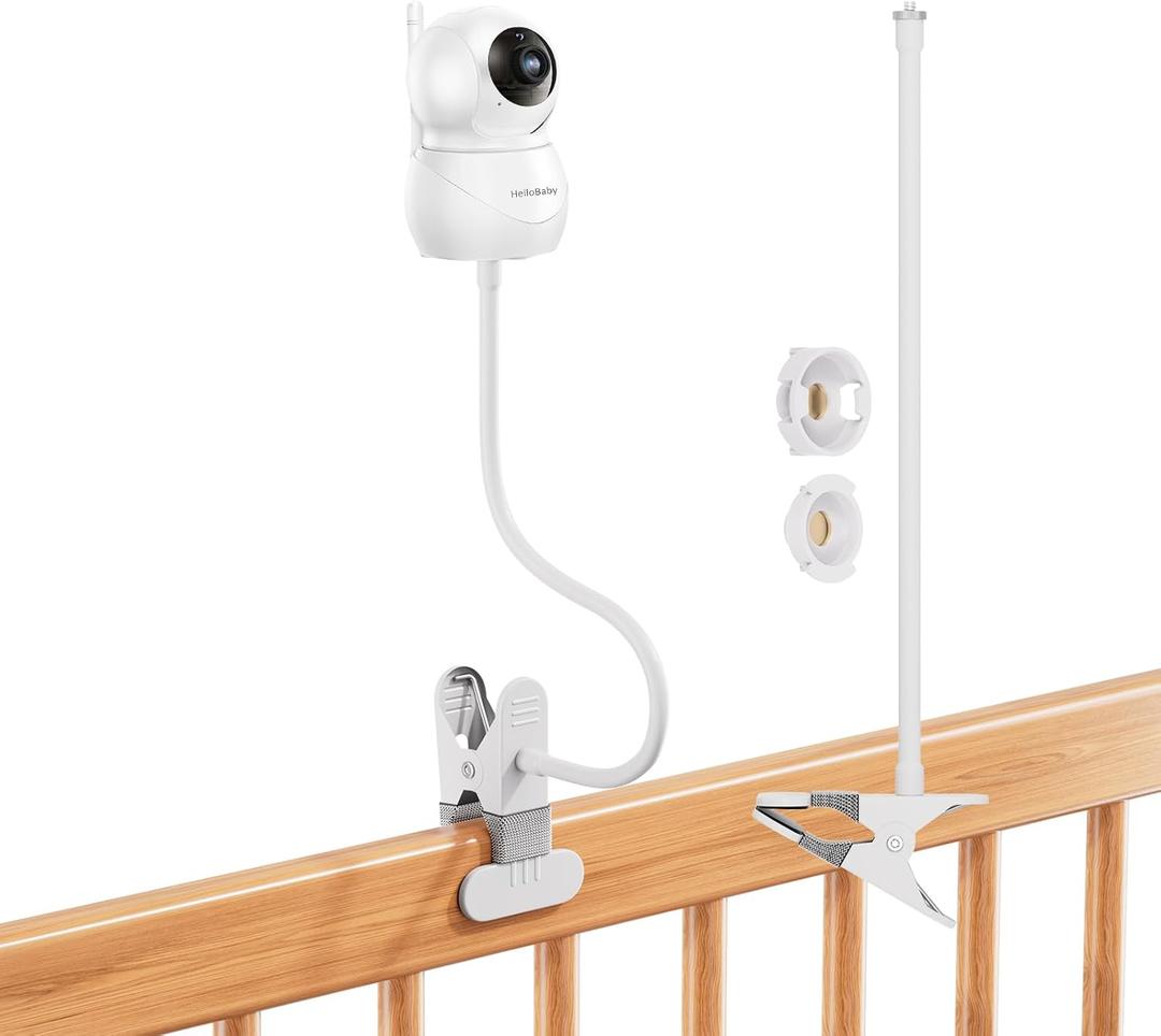 Baby Monitor Clip Mount Compatible with HelloBaby Monitor HB6550 / HB65 / HB66 / HB248, 15.7inch Flexible Gooseneck Hello Baby Camera Mount,Baby Camera Holder Stand with 2 Adapters