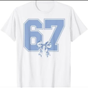 67 Meme Coquette Toile Blue Bow Funny Six Seven Girls T-Shirt Large