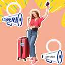 2 x Liliaafar 24 Pcs Cheer Luggage Tags Bulk Cheer Bag Tags for Travel Suitcase Keychain DIY Accessories 2.8'' PVC Name Labels Number ID Card with Metal Ring for Team Gifts