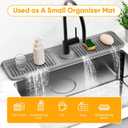 24'' Longer Faucet Mat for Kitchen Sink Splash Guard[7 Slope Fast Self-draining][Snap Lock Fit]Kitchen Sink Faucet Mat Splash Guard Kitchen Sink Area Water Splash Guard Behind Faucet Draining Mat