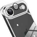 Phone Case, Compatible with iPhone Air, Transparent Electroplated Silver Phone Case, Frameless Design, with Camera Lens Protection.