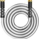 10ft Metal Garden Hose, Water Lead-in Hose Extension, Stainless Steel Hose Extension Adapter for Hose Reel/RV, Drinking RV Water Hose, Reel Extender for Yard, Female to Female, Durable