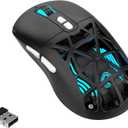 FD Wireless Gaming Mouse,Rechargeable RGB Programmable Macro Mouse,10000 DPI,Tri-Mode 2.4GHz/BT 5.0 with Wired,3.7V 500mAh Built-in Battery for Laptop Desktop PC MacBook Chromebook - Black
