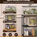 20-30 Gallon Aquarium Stand, Fish Tank Stand with Adjustable 3-Tier Storage Shelf, Heavy Duty Reptile Breeder Turtle Tank Terrarium Rack Table for Home Office, 30" L x 12" W x 32.2" H, Black