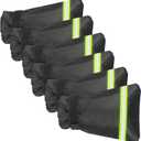 Outdoor Faucet Covers for Winter, Pro 9.8" H x 7.1" W Outside Faucet Cover Freeze Protection, Upgraded Reusable Spigot Covers Winter Insulated for Outside Faucet with Reflective Strip, 6 Pack Black