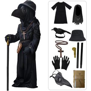 SENLI Plague Doctor Costume for Kids Funny Scary Halloween Costumes for Boys Girls 9 in 1 Set Halloween Outfits (S(5-7Y))