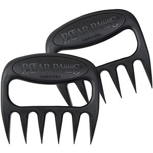 Bear Paws Meat Claws - The Original Meat Shredder Claws for Pulled Pork, USA Made - Easily Lift, Shred, Pull and Serve Pork, Chicken, Brisket and Turkey - Gift for Dad on Father's Day! (Black)