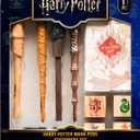 Harry Potter Stationary Set for Boys Girls with 4 Wand Pens Black Ink Marauders Map Hogwarts House Stamp Kit Cute School Supplies Gifts for Kids