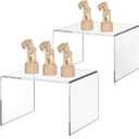RattanView 2 Pcs 8 Inch, 10 Inch Large Acrylic Risers Display Stands 5 mm Thick Acrylic Shelf Riser Showcase for Collectibles Jewelry Cupcakes Food Figures Perfume Cabinet (Clear)